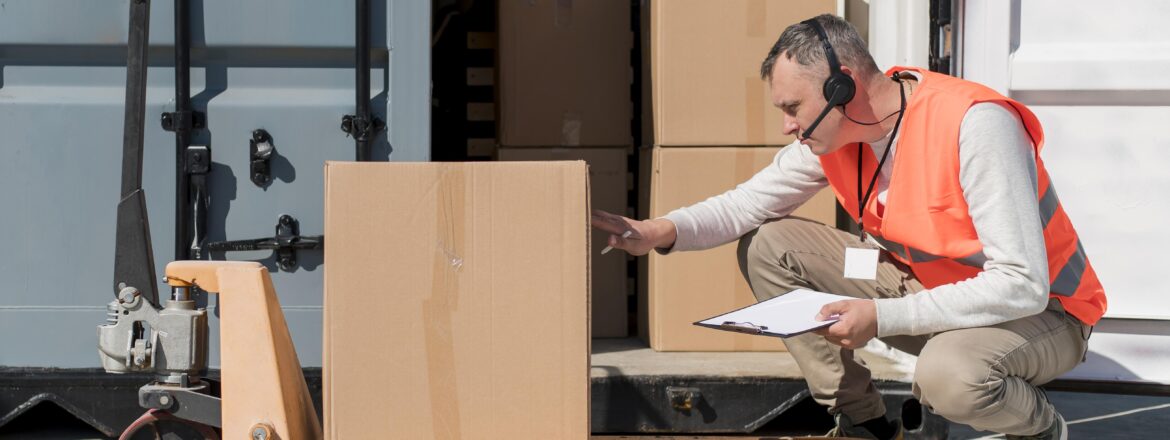 man with heavy shipping parcel